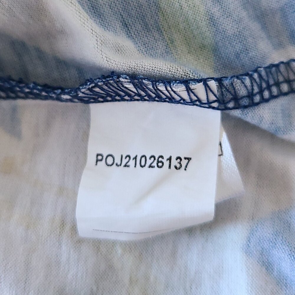 PINUP FASHION FLORAL V-NECK DRESS | BLUE & WHITE | SHORT SLEEVE | SZ 22W - Picture 13 of 14